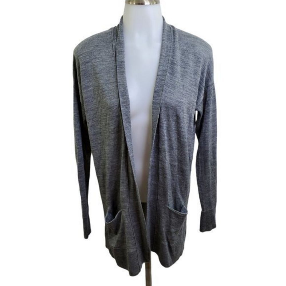 Loft Sweater XS Cardigan‎ Gray Open Front Long Slee